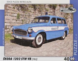 Retro-Auta Puzzle č. 17 - ŠKODA 1202 STW VB (1965) 40 dílků