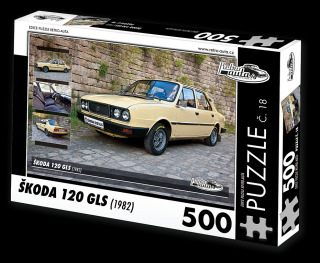 Retro-Auta Puzzle č. 18 - ŠKODA 120 GLS (1982) 500 dílků