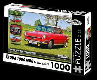Retro-Auta Puzzle č. 22 - ŠKODA 1000 MBG De Luxe (1967) 1000 dílků