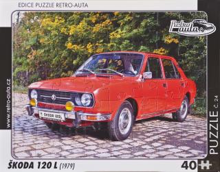 Retro-Auta Puzzle č. 24 - ŠKODA 120 L (1979) 40 dílků