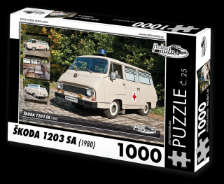 Retro-Auta Puzzle č. 25 - ŠKODA 1203 SA (1980) 1000 dílků