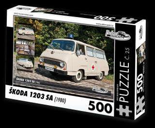 Retro-Auta Puzzle č. 25 - ŠKODA 1203 SA (1980) 500 dílků