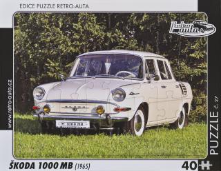 Retro-Auta Puzzle č. 27 - ŠKODA 1000 MB (1965) 40 dílků