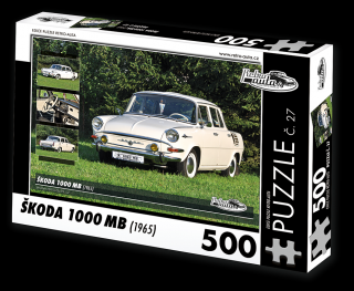 Retro-Auta Puzzle č. 27 - ŠKODA 1000 MB (1965) 500 dílků