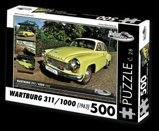 Retro-Auta Puzzle č. 28 - WARTBURG 311/1000 (1963) 500 dílků