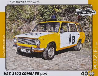 Retro-Auta Puzzle č. 29 - VAZ 2102 COMBI VB (1981) 40 dílků