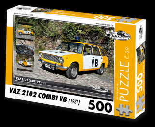 Retro-Auta Puzzle č. 29 - VAZ 2102 COMBI VB (1981) 500 dílků