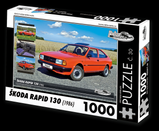 Retro-Auta Puzzle č. 30 - ŠKODA RAPID 130 (1986) 1000 dílků
