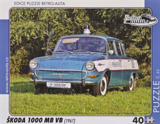 Retro-Auta Puzzle č. 33 - ŠKODA 1000 MB VB (1967) 40 dílků