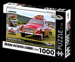 Retro-Auta Puzzle č. 34 - ŠKODA OCTAVIA COMBI (1964) 1000 dílků