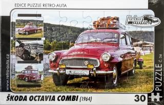 Retro-Auta Puzzle č. 34 - ŠKODA OCTAVIA COMBI (1964) 30 dílků