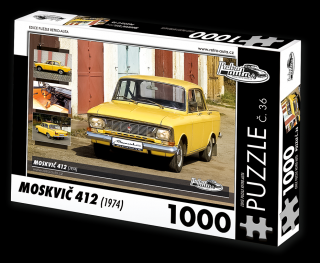 Retro-Auta Puzzle č. 36 - MOSKVIČ 412 (1974) 1000 dílků