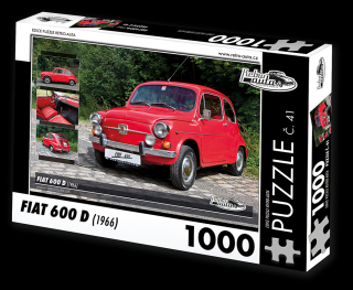 Retro-Auta Puzzle č. 41 - FIAT 600 D (1966) 1000 dílků