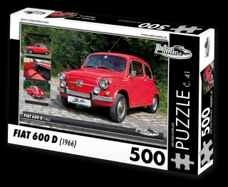 Retro-Auta Puzzle č. 41 - FIAT 600 D (1966) 500 dílků