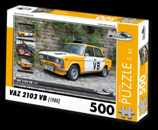 Retro-Auta Puzzle č. 42 - VAZ 2103 VB (1980) 500 dílků