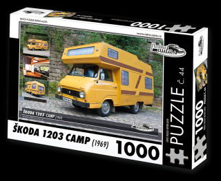 Retro-Auta Puzzle č. 44 - ŠKODA 1203 CAMP (1969) 1000 dílků