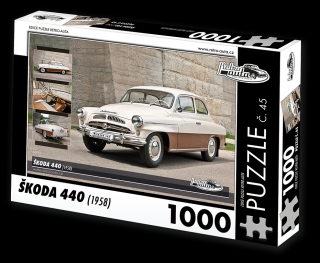 Retro-Auta Puzzle č. 45 - ŠKODA 440 (1958) 1000 dílků