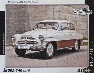 Retro-Auta Puzzle č. 45 - ŠKODA 440 (1958) 40 dílků