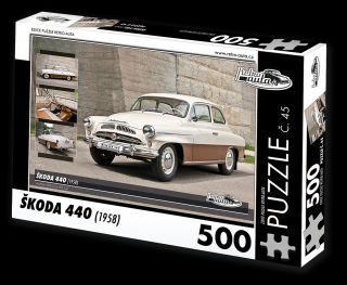 Retro-Auta Puzzle č. 45 - ŠKODA 440 (1958) 500 dílků