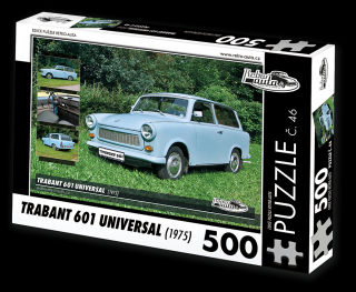 Retro-Auta Puzzle č. 46 - TRABANT 601 UNIVERSAL (1975) 500 dílků