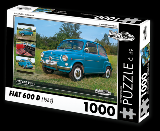 Retro-Auta Puzzle č. 49 - FIAT 600 D (1964) 1000 dílků
