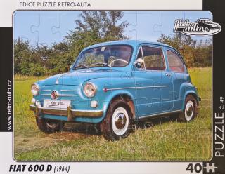 Retro-Auta Puzzle č. 49 - FIAT 600 D (1964) 40 dílků