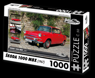 Retro-Auta Puzzle č. 50 - ŠKODA 1000 MBX (1967) 1000 dílků