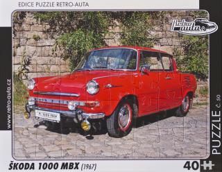 Retro-Auta Puzzle č. 50 - ŠKODA 1000 MBX (1967) 40 dílků