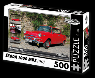 Retro-Auta Puzzle č. 50 - ŠKODA 1000 MBX (1967) 500 dílků