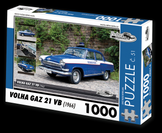 Retro-Auta Puzzle č. 51 - VOLHA GAZ 21 VB (1966) 1000 dílků