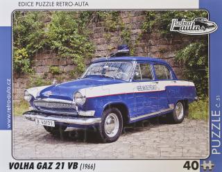 Retro-Auta Puzzle č. 51 - VOLHA GAZ 21 VB (1966) 40 dílků