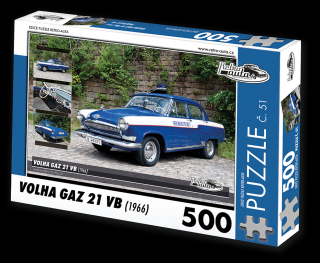 Retro-Auta Puzzle č. 51 - VOLHA GAZ 21 VB (1966) 500 dílků