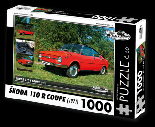 Retro-Auta Puzzle č. 60 - ŠKODA 110 R COUPE (1971) 1000 dílků