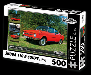 Retro-Auta Puzzle č. 60 - ŠKODA 110 R COUPE (1971) 500 dílků
