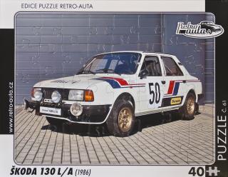 Retro-Auta Puzzle č. 61 - ŠKODA 130 LA (1986) 40 dílků