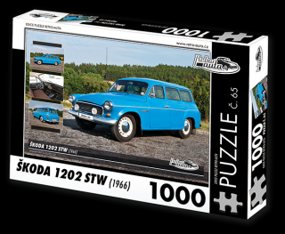 Retro-Auta Puzzle č. 65 - ŠKODA 1202 STW  (1966) 1000 dílků