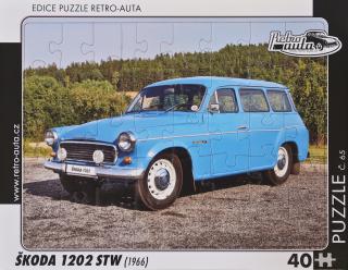 Retro-Auta Puzzle č. 65 - ŠKODA 1202 STW  (1966) 40 dílků