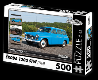 Retro-Auta Puzzle č. 65 - ŠKODA 1202 STW  (1966) 500 dílků