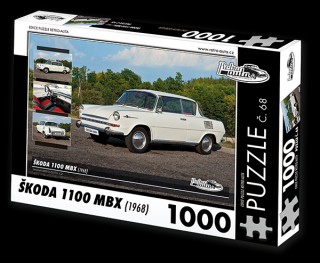 Retro-Auta Puzzle č. 68 - ŠKODA 1100 MBX (1968) 1000 dílků