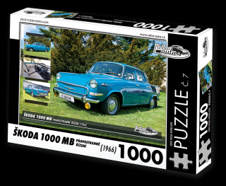 Retro-Auta Puzzle č. 7 - ŠKODA 1000 MB (1966) pravostranné řízení 1000 dílků