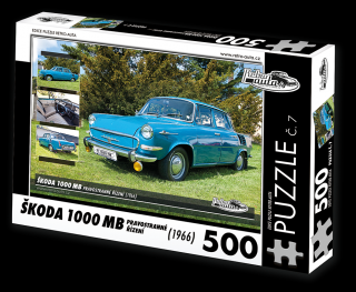 Retro-Auta Puzzle č. 7 - ŠKODA 1000 MB (1966) pravostranné řízení 500 dílků