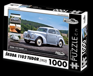 Retro-Auta Puzzle č. 71 - ŠKODA 1102 TUDOR (1952) 1000 dílků