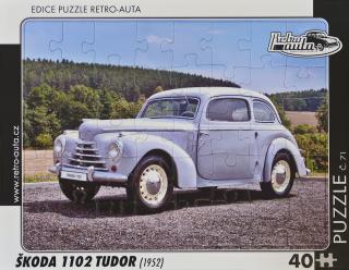 Retro-Auta Puzzle č. 71 - ŠKODA 1102 TUDOR (1952) 40 dílků