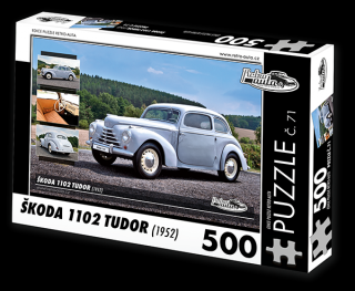 Retro-Auta Puzzle č. 71 - ŠKODA 1102 TUDOR (1952) 500 dílků