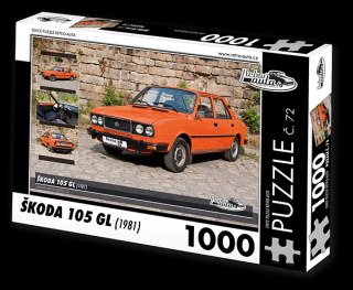 Retro-Auta Puzzle č. 72 - ŠKODA 105 GL (1981) 1000 dílků