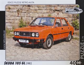 Retro-Auta Puzzle č. 72 - ŠKODA 105 GL (1981) 40 dílků