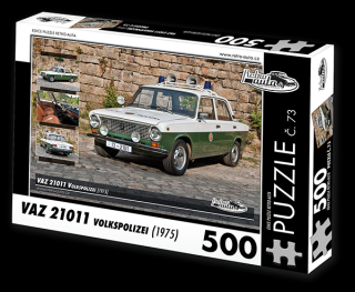 Retro-Auta Puzzle č. 73 - VAZ 21011 Volkspolizei (1975) 500 dílků