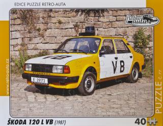 Retro-Auta Puzzle č. 77 - ŠKODA 120 L VB (1987) 40 dílků