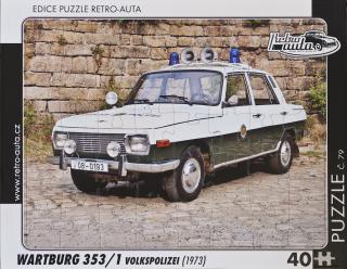 Retro-Auta Puzzle č. 79 - WARTBURG 353/1 Volkspolizei (1973) 40 dílků