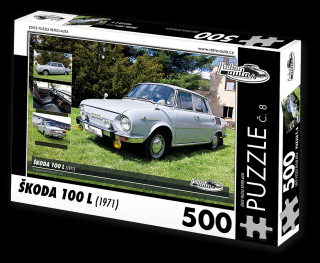Retro-Auta Puzzle č. 8 - ŠKODA 100 L (1971) 500 dílků